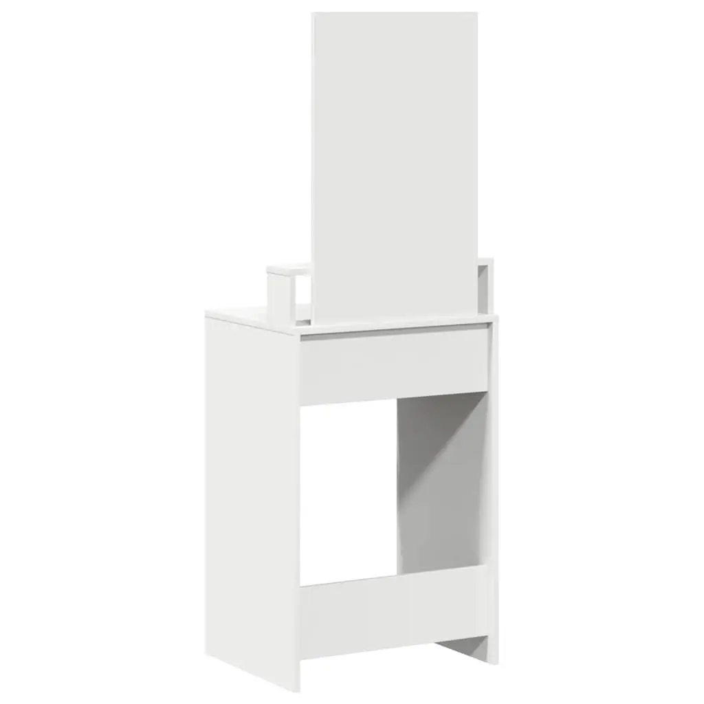 White Dressing Table with Large Mirror and Drawers