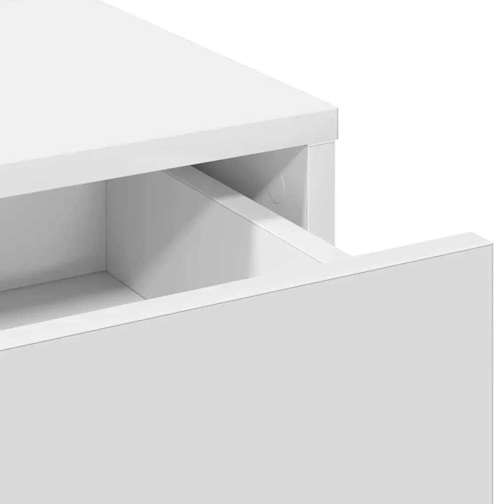 White Dressing Table with Large Mirror and Drawers
