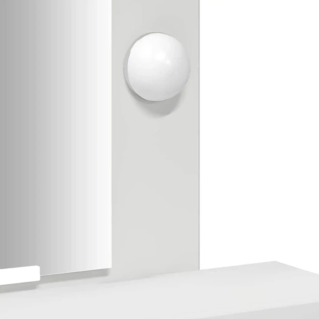 White Dressing Table with LED Lights and USB Charging