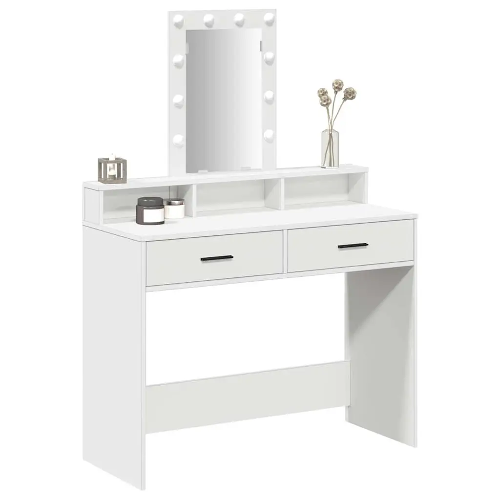 White Dressing Table with LED Mirror Lights