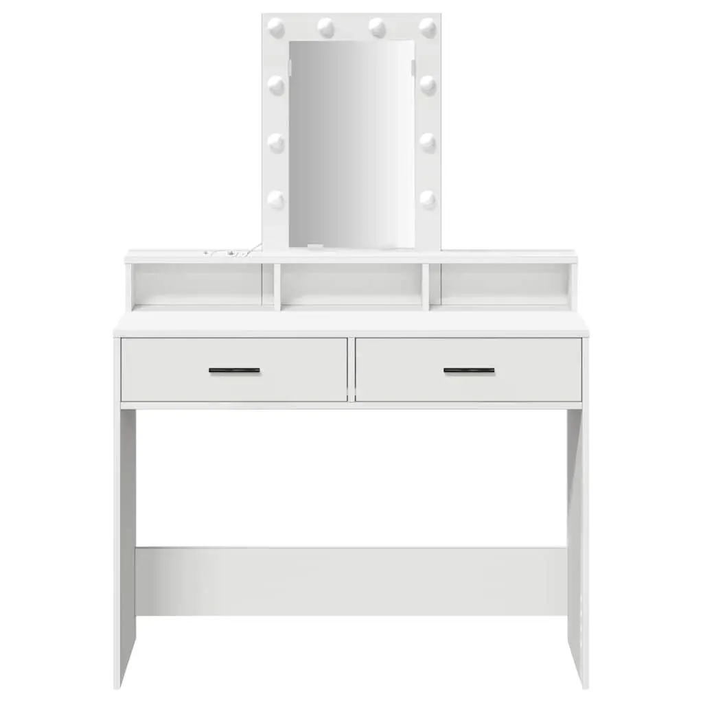 White Dressing Table with LED Mirror Lights