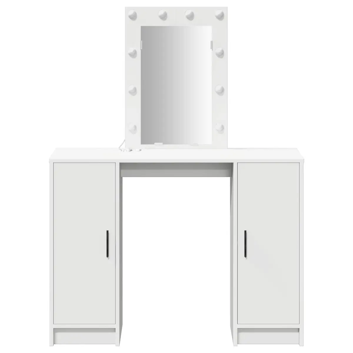 White Dressing Table with LED Lights and Mirror