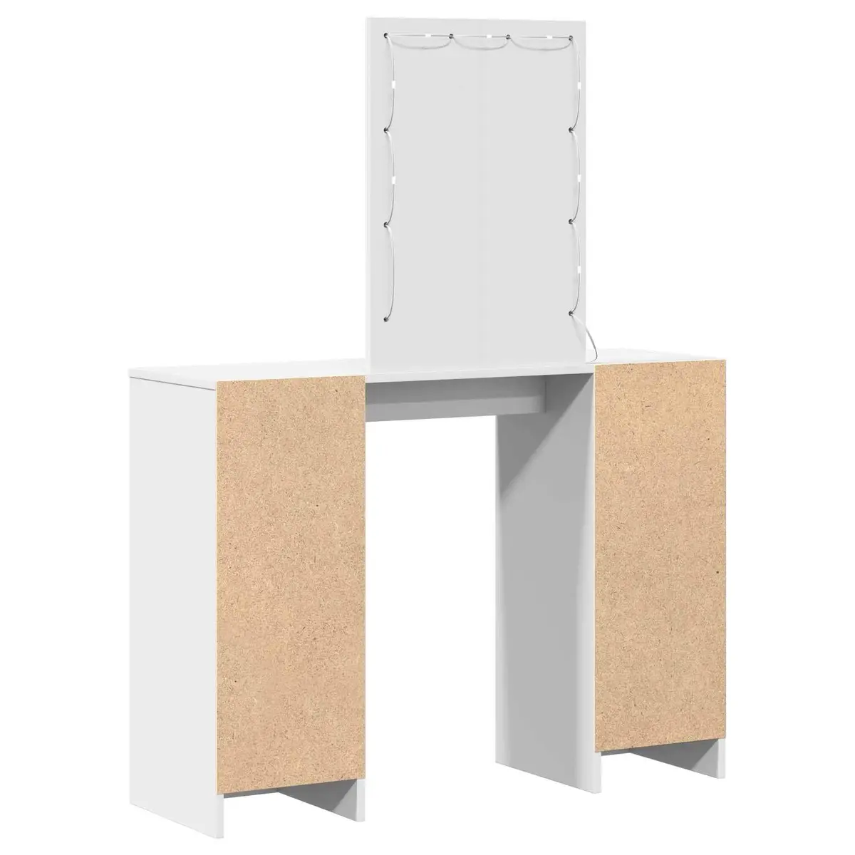 White Dressing Table with LED Lights and Mirror