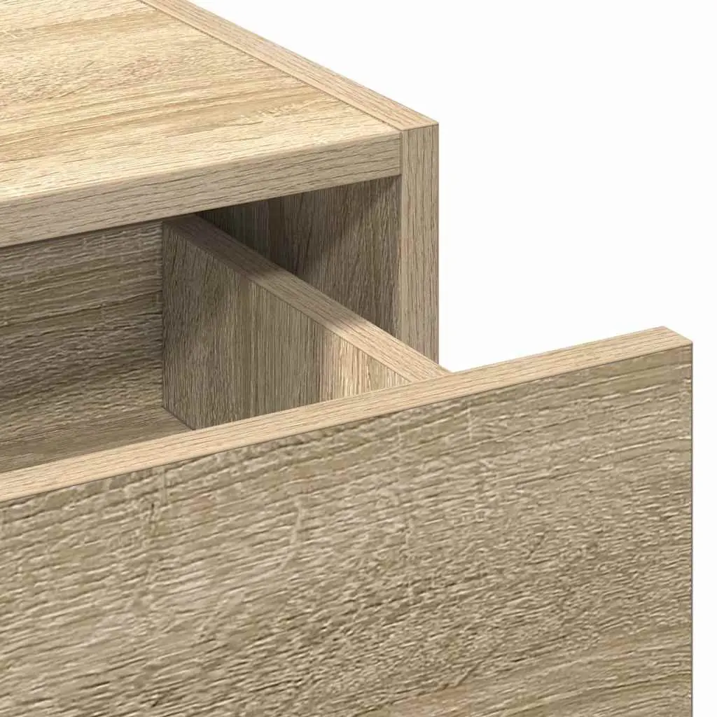 Brown Engineered Wood Dressing Table with Mirror