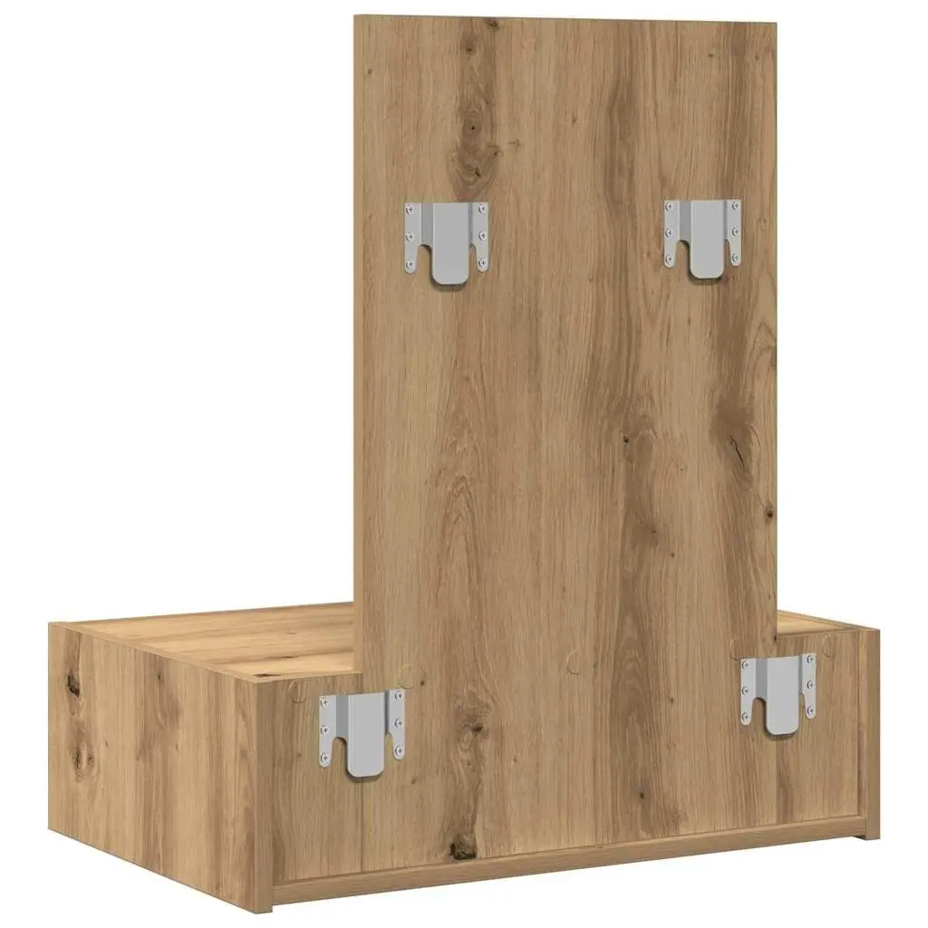 Brown Dressing Table with Mirror and Storage Drawers
