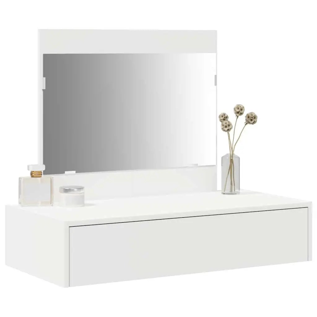 White Dressing Table with Ample Storage 83x40x70cm