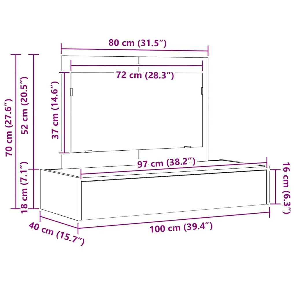 White Dressing Table Bedroom Vanity Unit Storage Desk Modern Furniture
