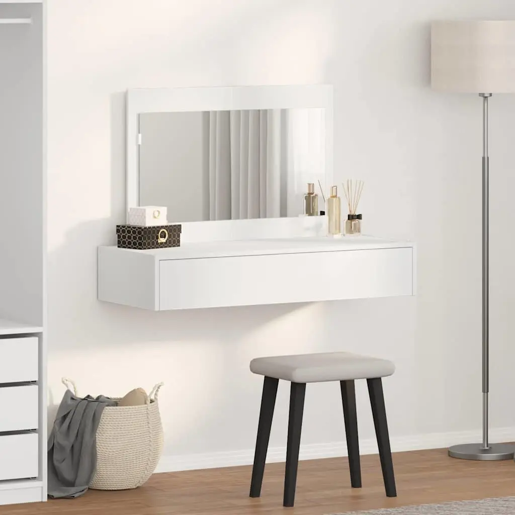 White Dressing Table Bedroom Vanity Unit Storage Desk Modern Furniture