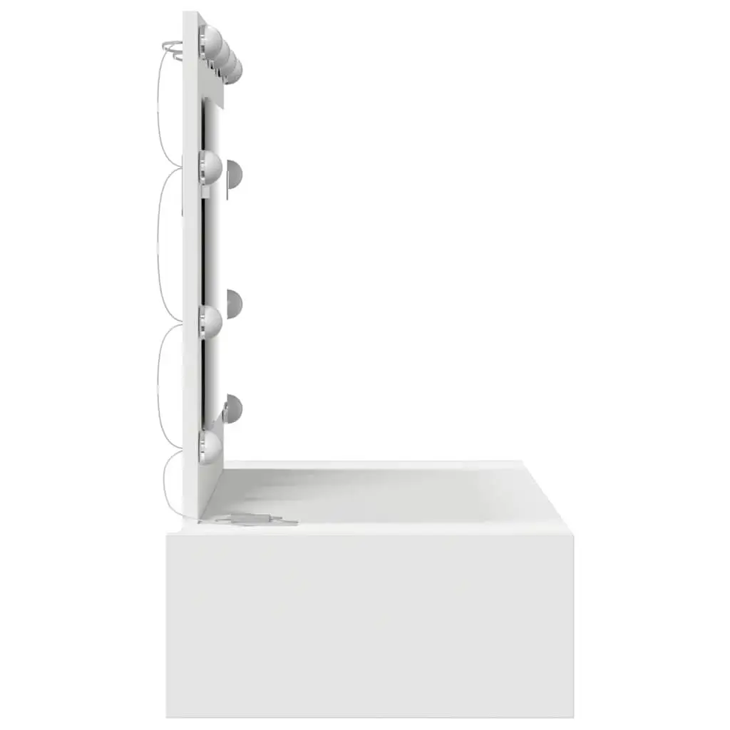 White Bedroom Vanity Unit with Mirror and Drawers