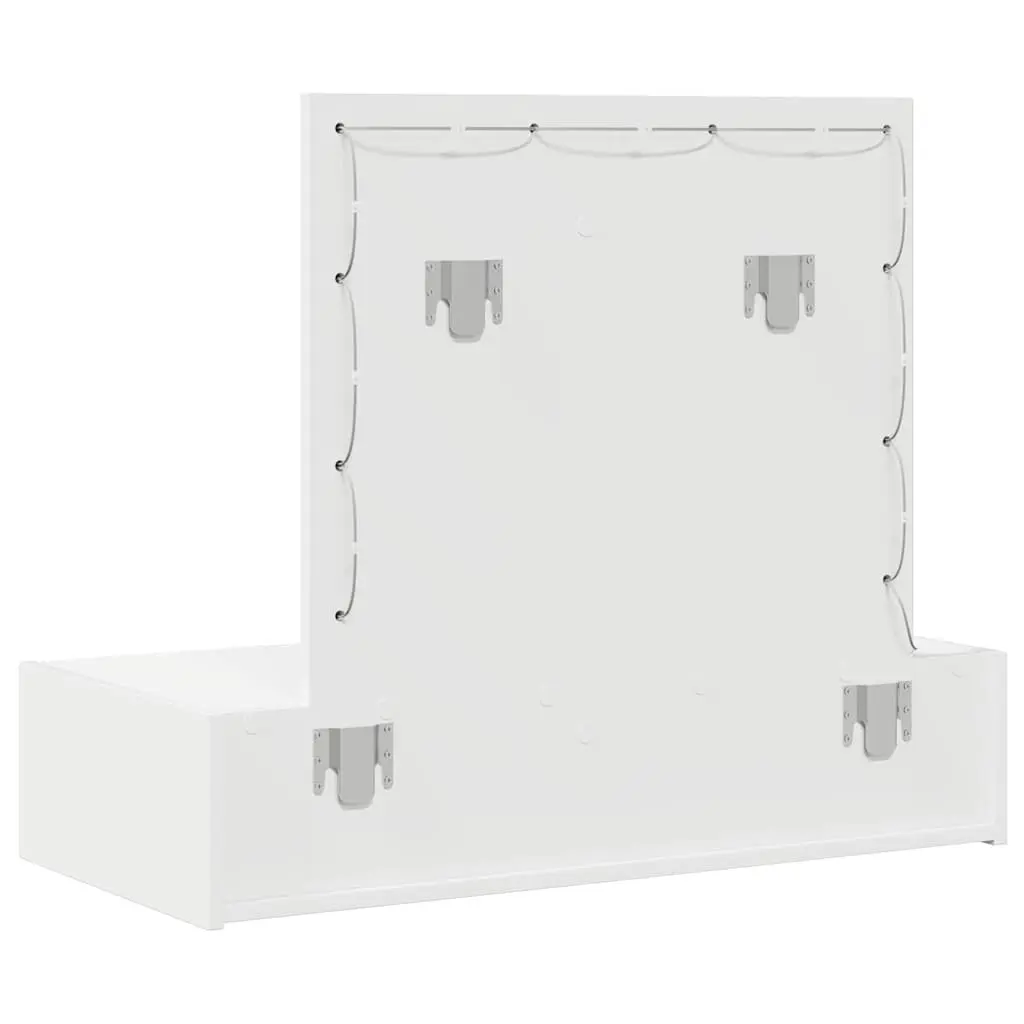 White Bedroom Vanity Unit with Mirror and Drawers