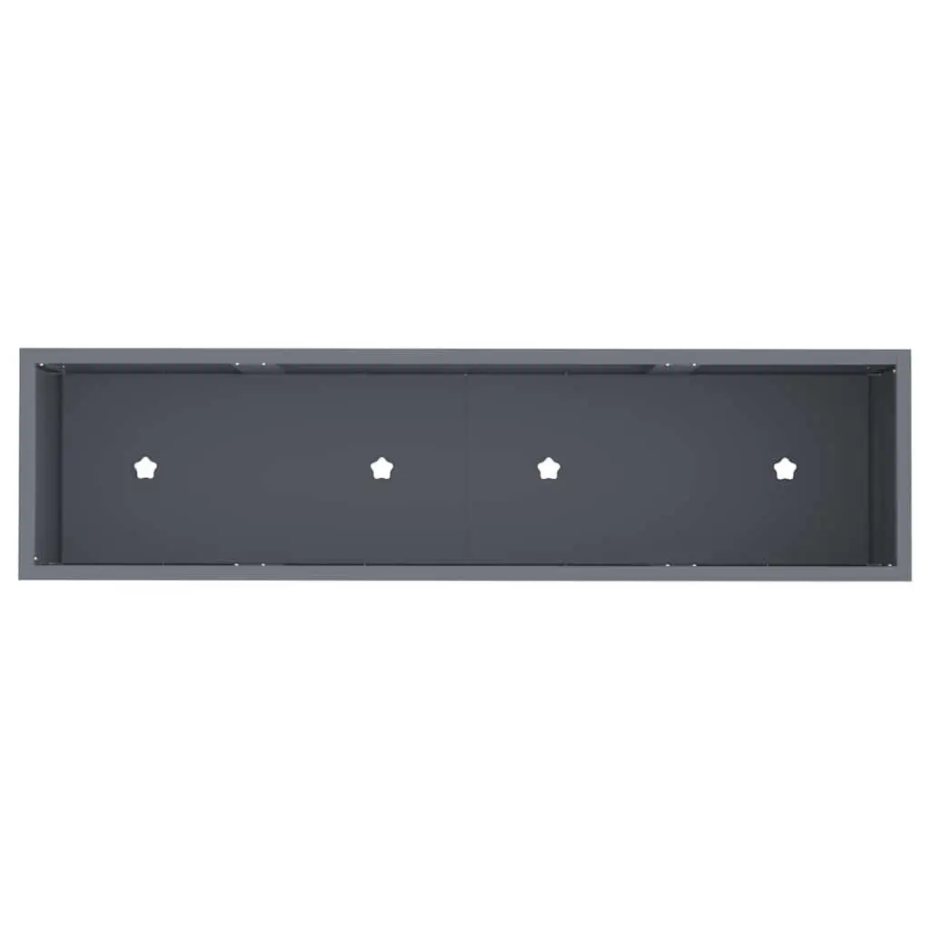 Rectangular Anthracite Metal Raised Garden Planter 100 x 26 x 82 cm