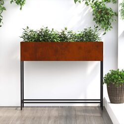 Durable Rectangular Outdoor Raised Garden Planter 100x26x82cm