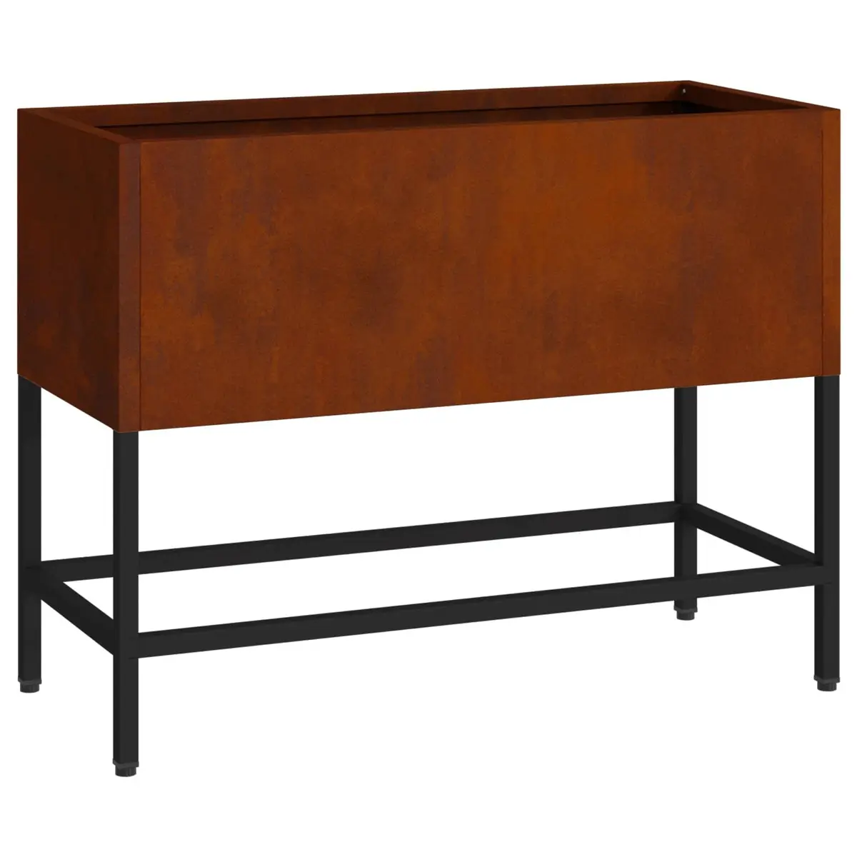 Rectangular Raised Garden Planter in Burnt Orange Steel