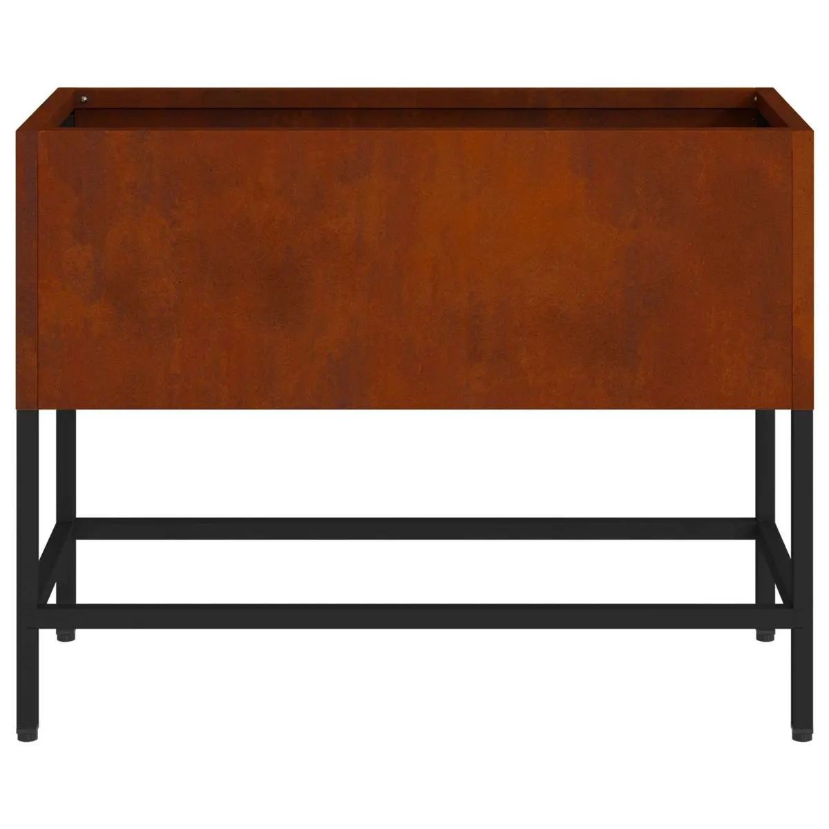Rectangular Raised Garden Planter in Burnt Orange Steel