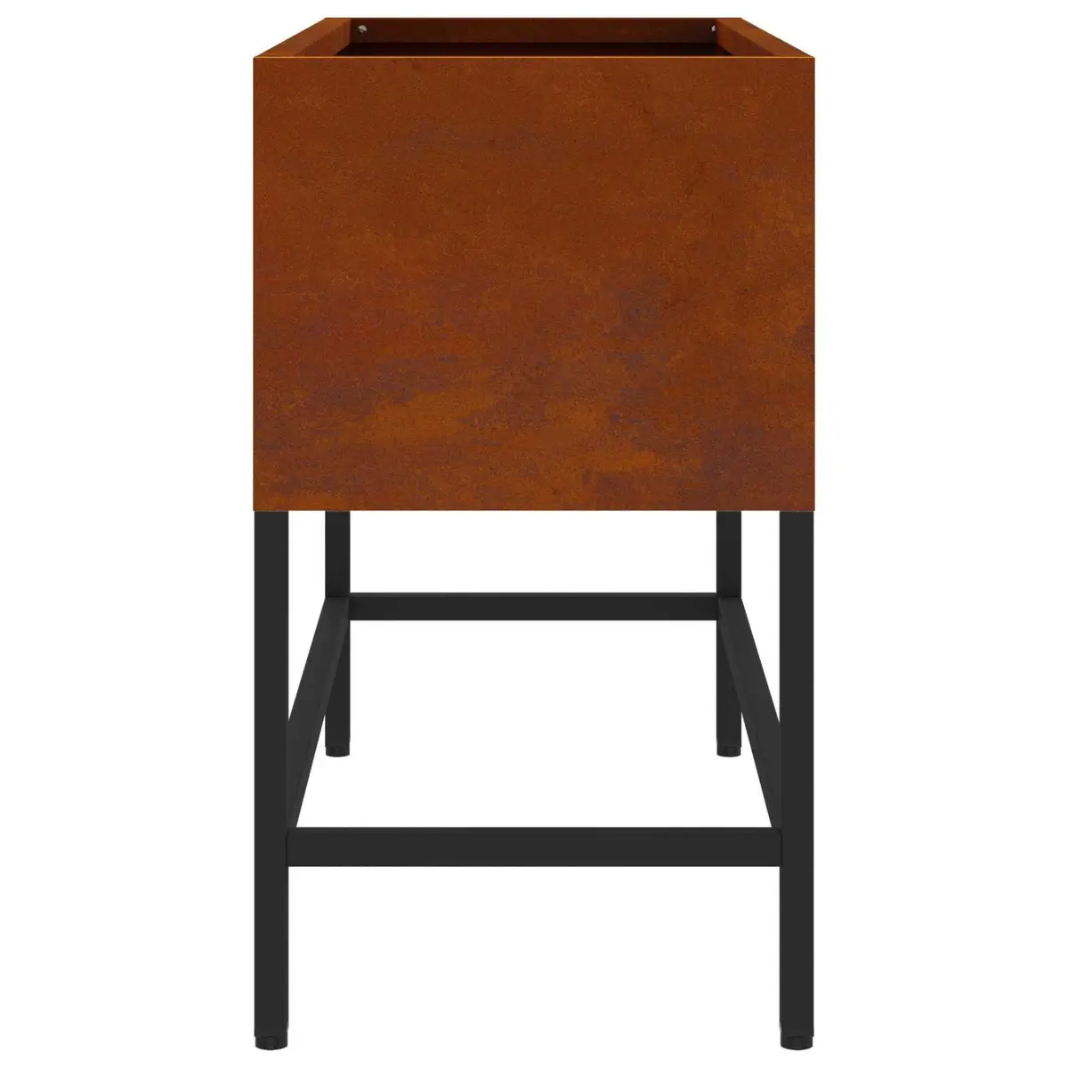 Rectangular Raised Garden Planter in Burnt Orange Steel