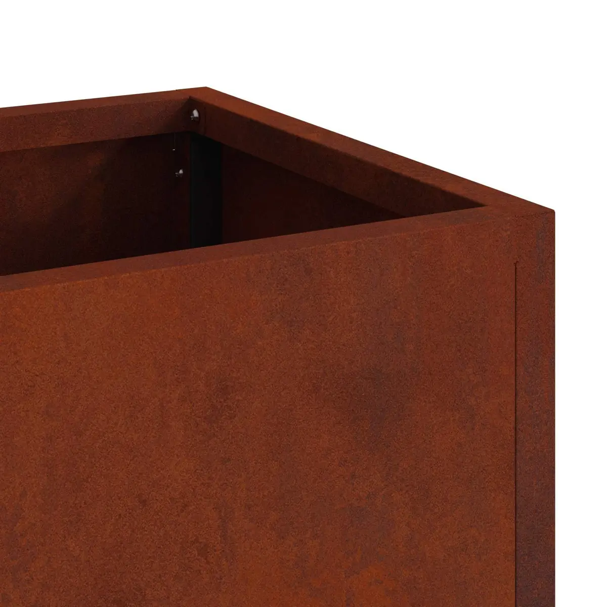 Rectangular Raised Garden Planter in Burnt Orange Steel