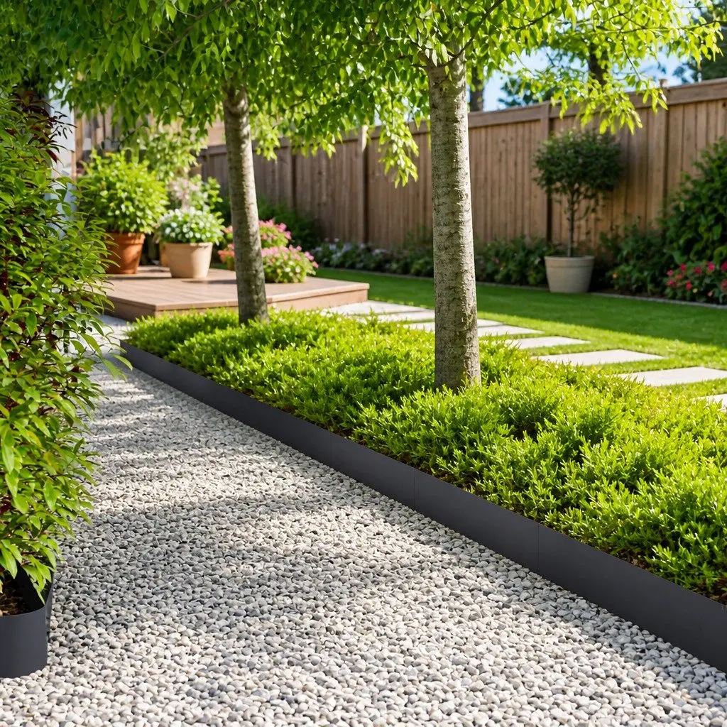 Garden Lawn Edging Cold Rolled Steel 100cm Black 30 Pieces