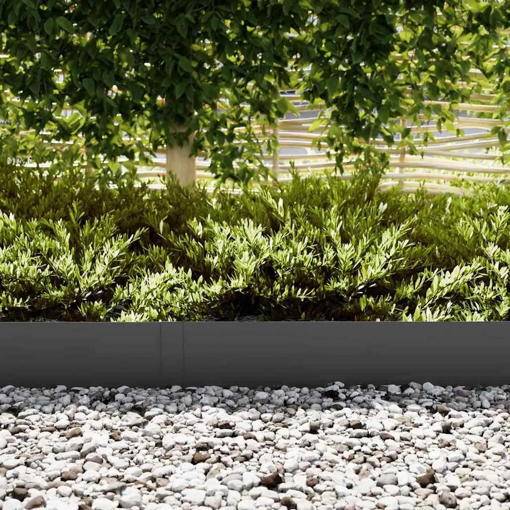Garden Lawn Edging Cold Rolled Steel 100cm Black 30 Pieces