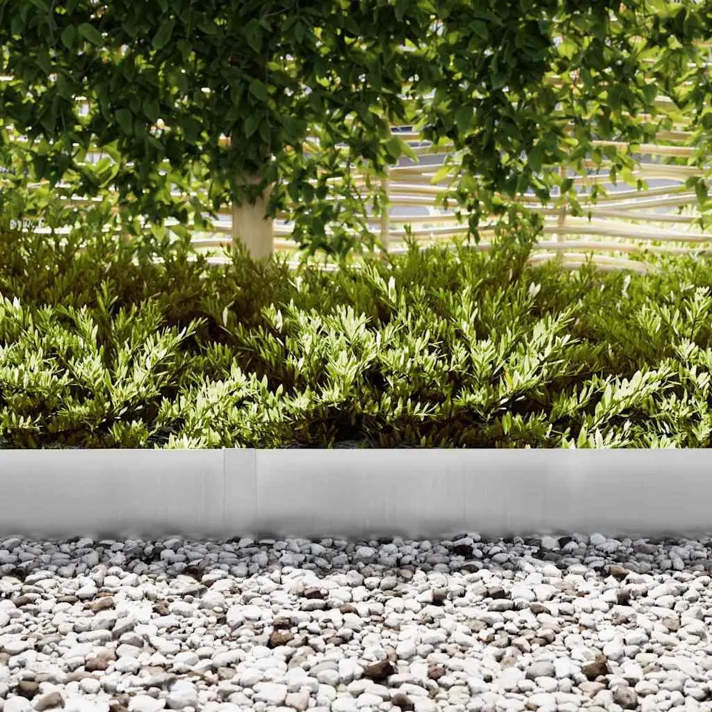 Lawn Edging Border Galvanised Steel Silver 100cm 30 Pieces Outdoor