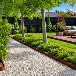 Premium Weathering Steel Lawn Edging 10 Pieces 100x20cm