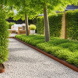 Durable Garden Lawn Edging - 20 Pieces in Rusty Brown