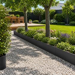 Durable Garden Lawn Edging - 20 Pieces 100cm Black Steel