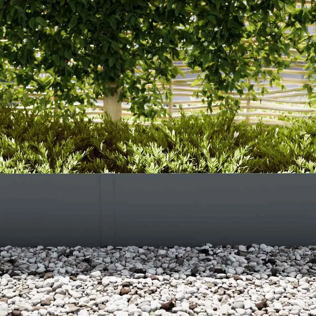 Garden Lawn Edging 20 pcs Cold Rolled Steel Borders Anthracite Flower Beds