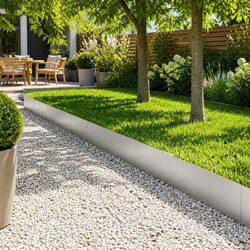 Durable 20 pcs 100cm Steel Lawn Edging in Silver