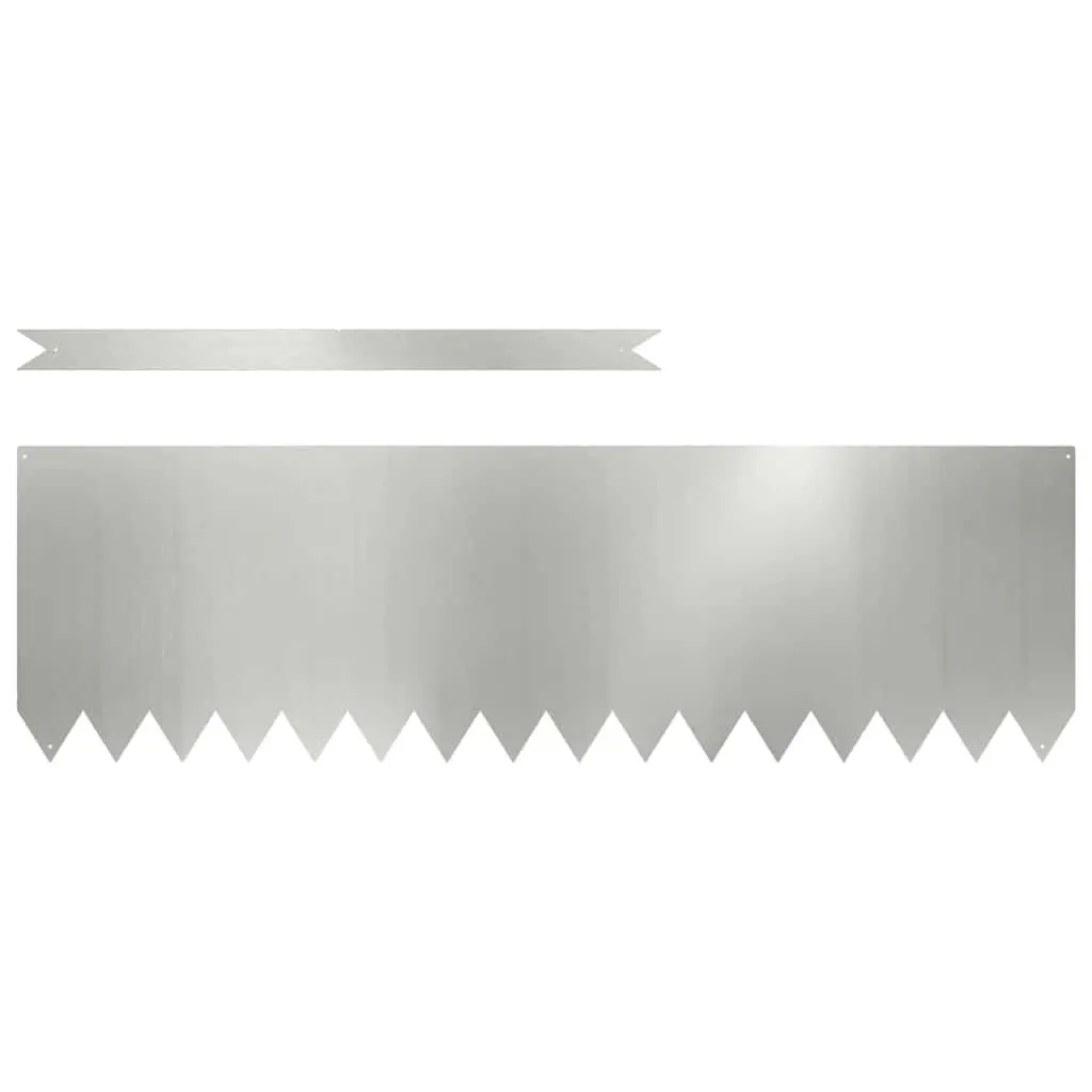 20 pcs 100cm Steel Lawn Edging in Silver