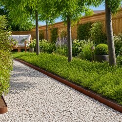 Weathering Steel Lawn Edging - 20 Piece Garden Border