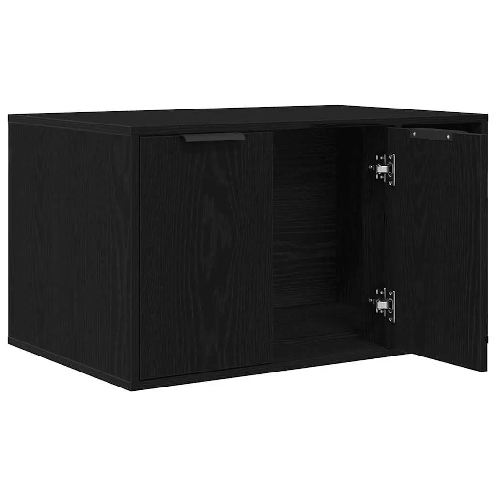 Cat Litter Box Enclosure Engineered Wood 80x50x45cm Black Oak