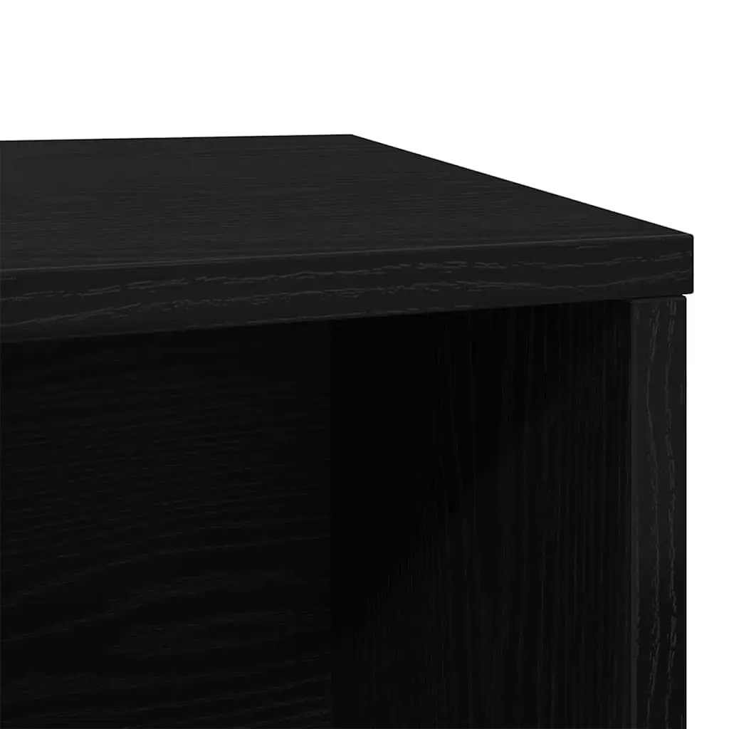 Cat Litter Box Enclosure Engineered Wood 80x50x45cm Black Oak