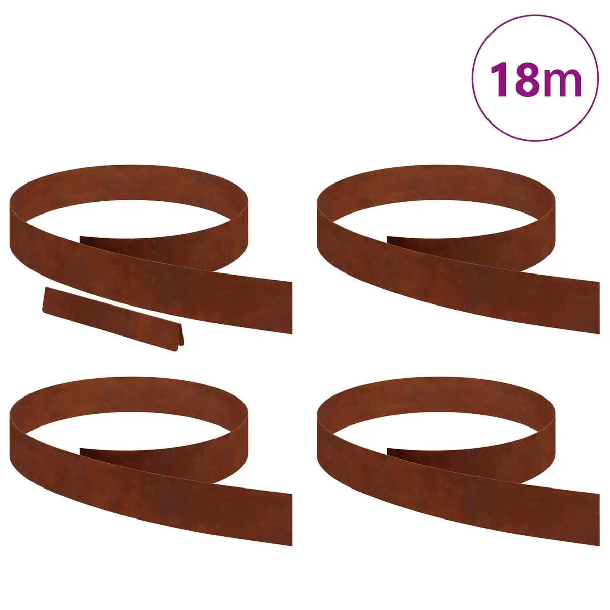 Garden Lawn Edging Weathering Steel 450 x 10 x 0.05 cm Brown