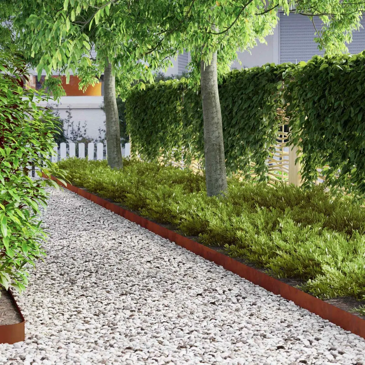 Garden Lawn Edging Weathering Steel 450 x 10 x 0.05 cm Brown