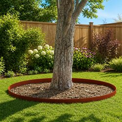450cm Weathering Steel Lawn Edging in Rusty Brown