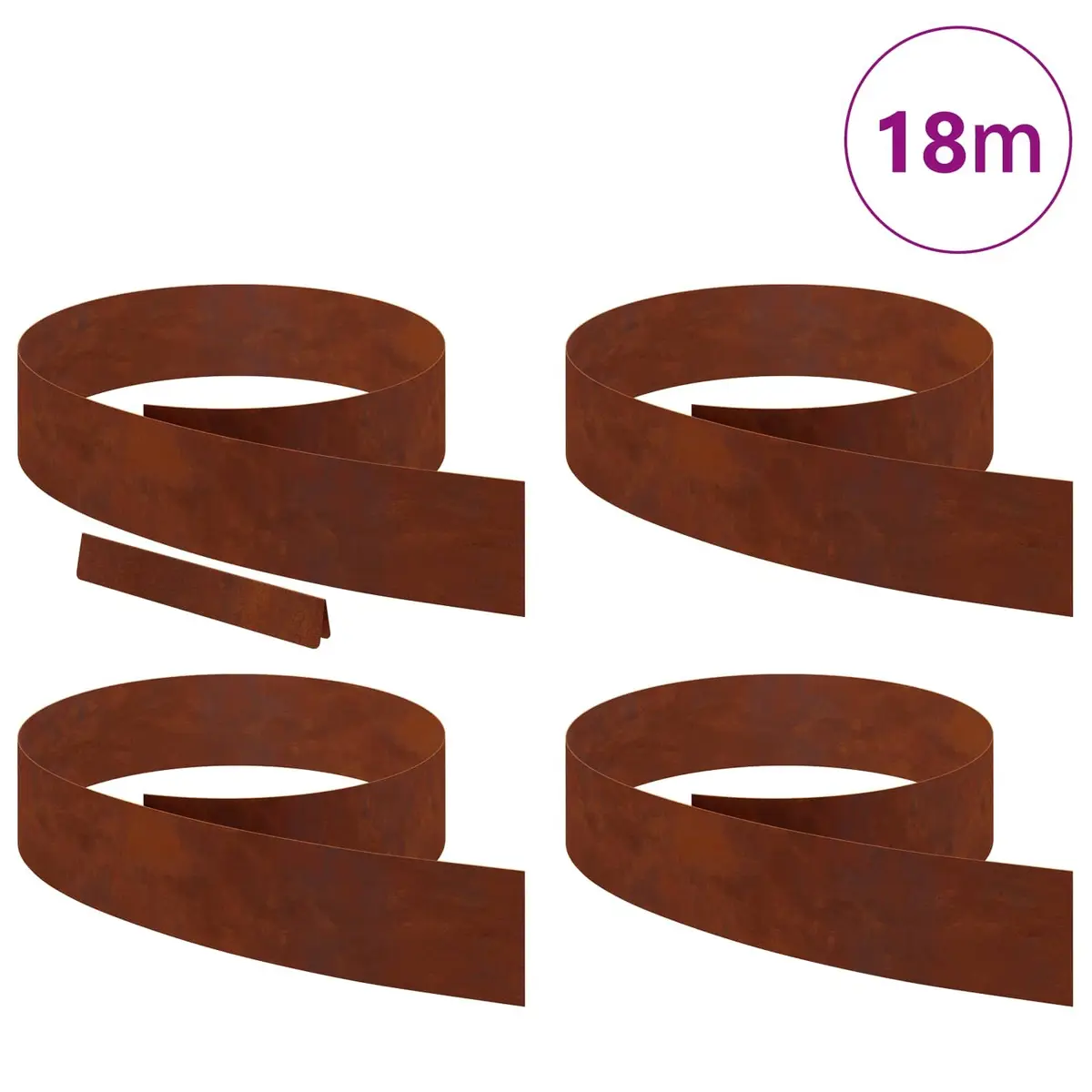 Garden Lawn Edging Weathering Steel 450cm Rusty Brown