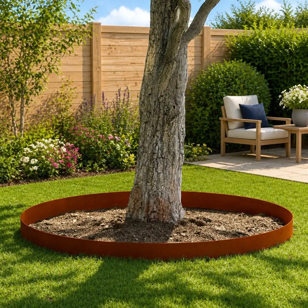 Lawn Edging Weathering Steel 450cm Brown