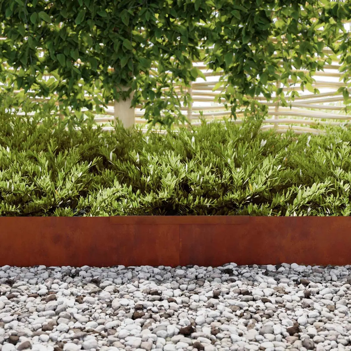 Lawn Edging Weathering Steel 450cm Brown