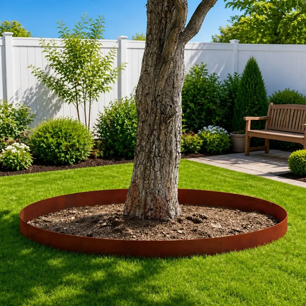 Garden Lawn Edging 4 pcs 450cm Weathering Steel Border Rusty Brown Landscape