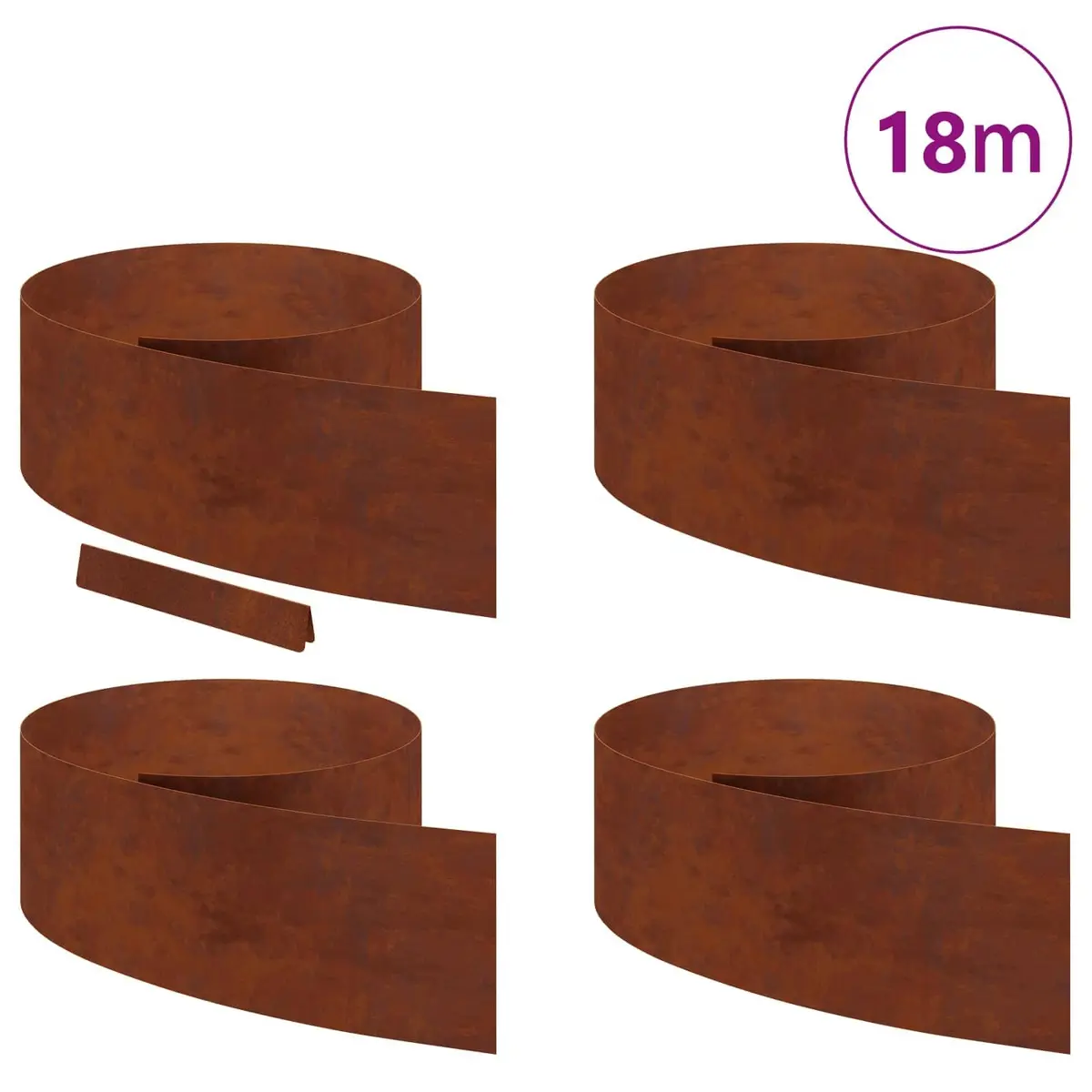 Garden Lawn Edging 4 pcs 450cm Weathering Steel Border Rusty Brown Landscape