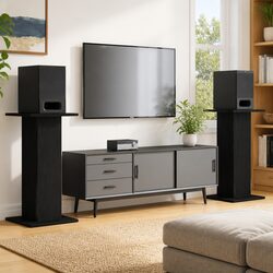 Premium Black Speaker Stands – 2 Pcs 30 x 30 x 60 cm