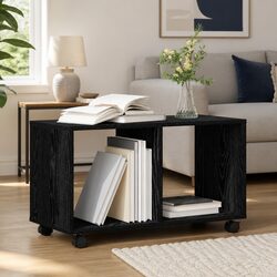 Black Oak Engineered Wood End Table for Modern Spaces 72cm