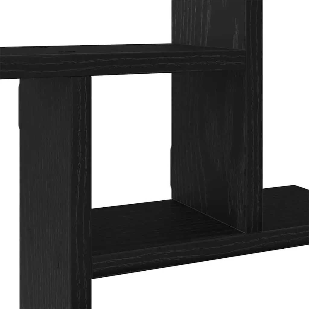 Floating Wall Shelves 2 pcs Black Engineered Wood Storage