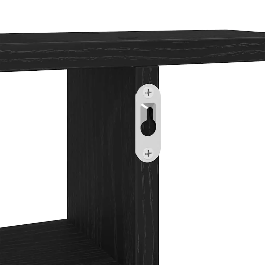 Floating Wall Shelves 2 pcs Black Engineered Wood Storage