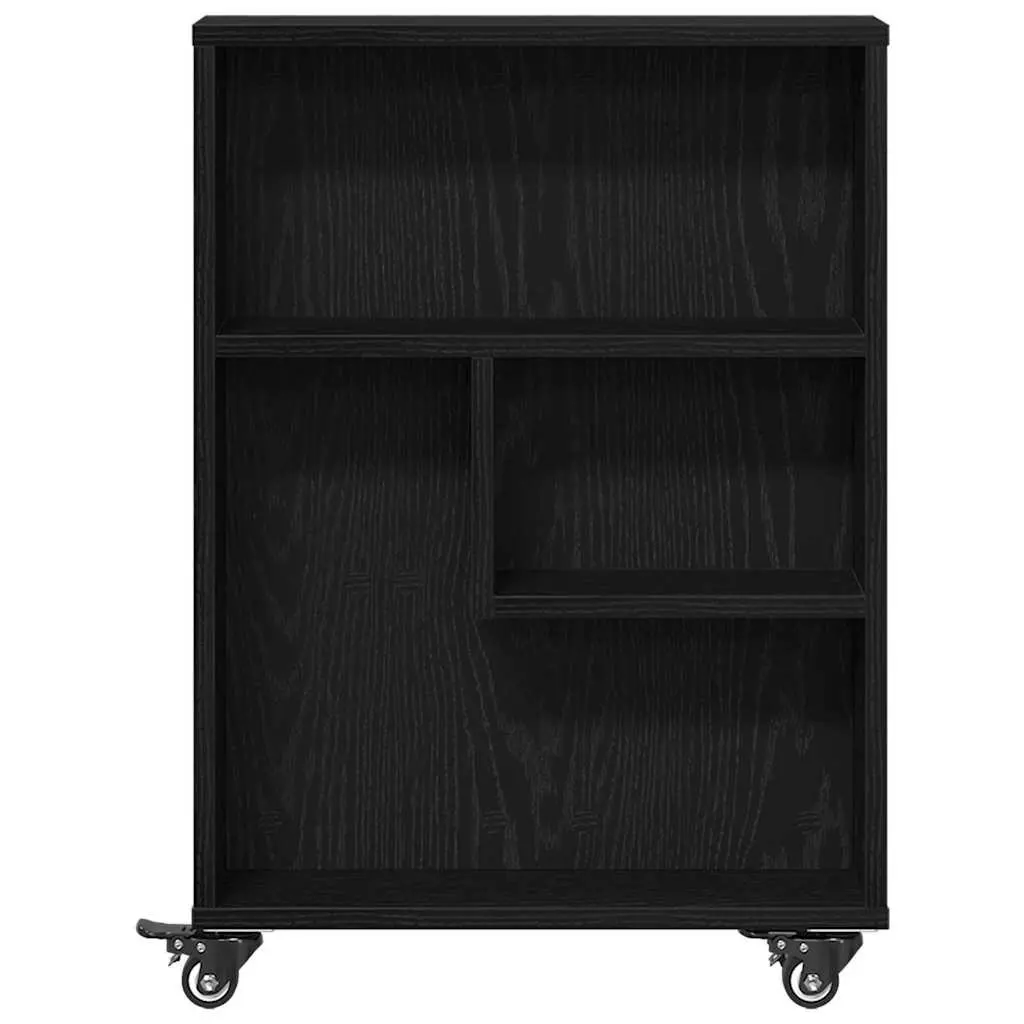Black Oak Engineered Wood Narrow Storage Trolley