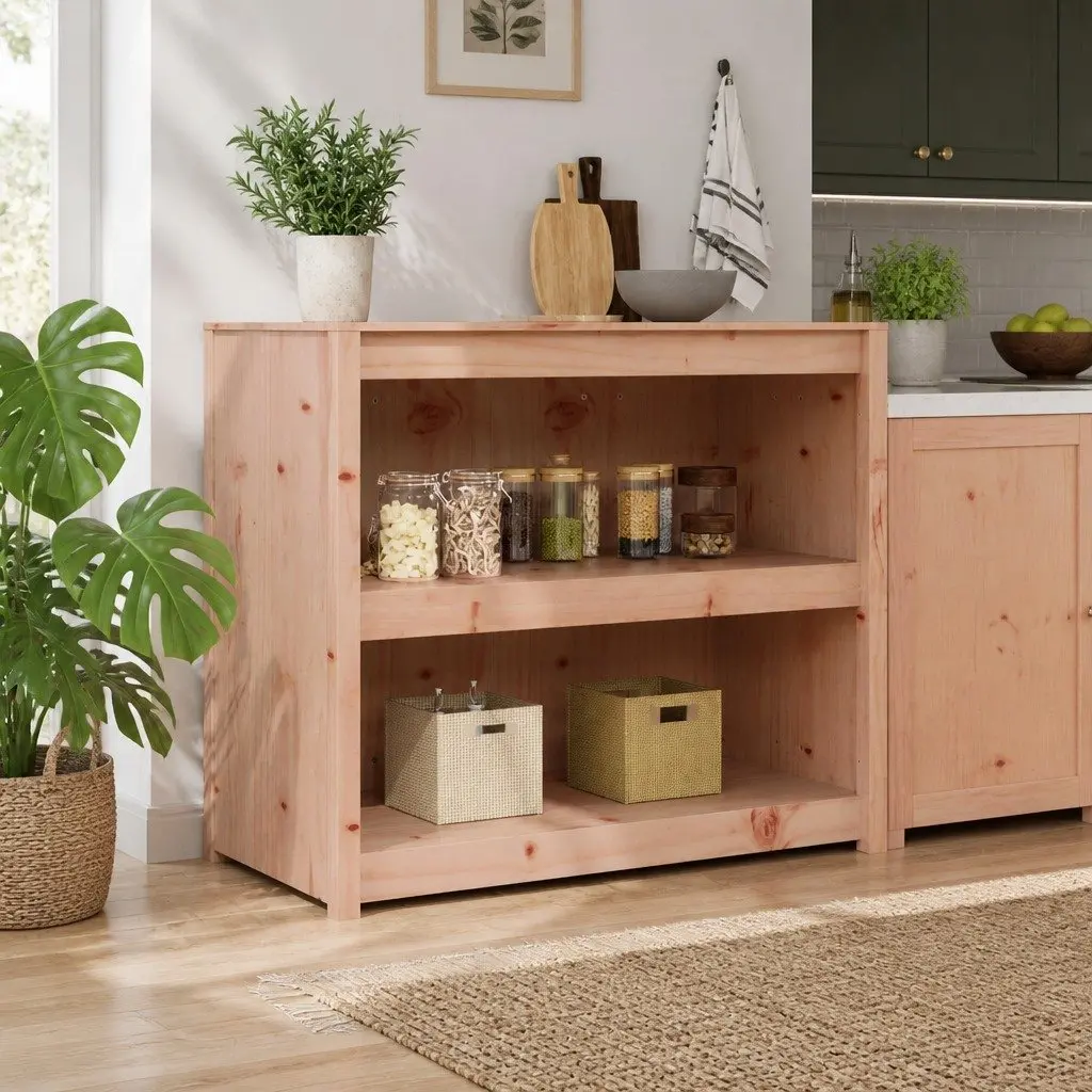 Kitchen Cabinet Solid Pine Wood 106x55x92cm Brown
