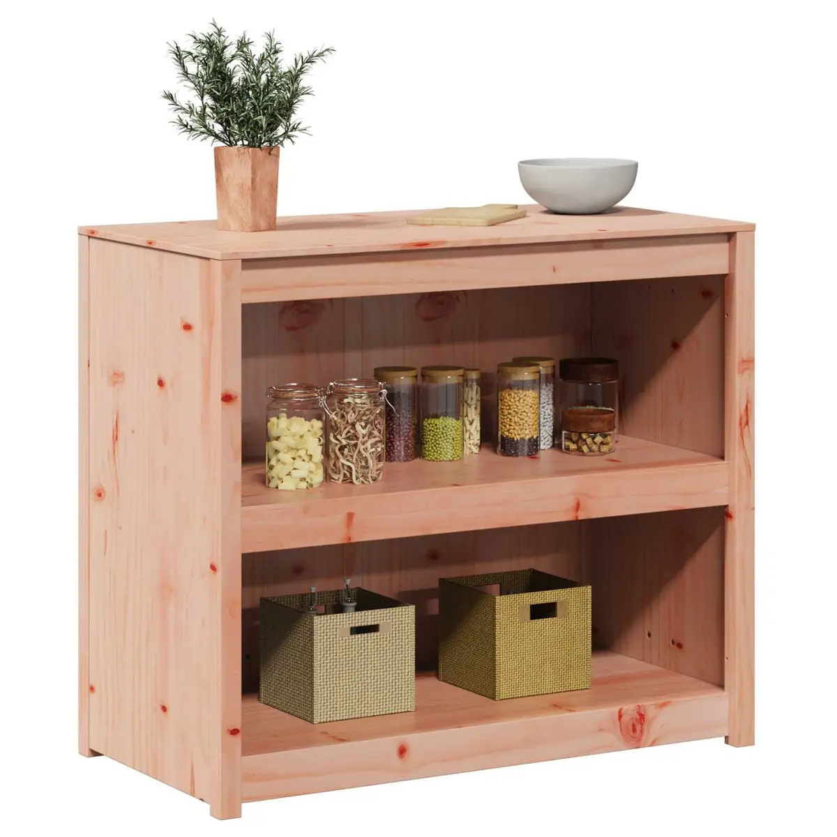 Kitchen Cabinet Solid Pine Wood 106x55x92cm Brown