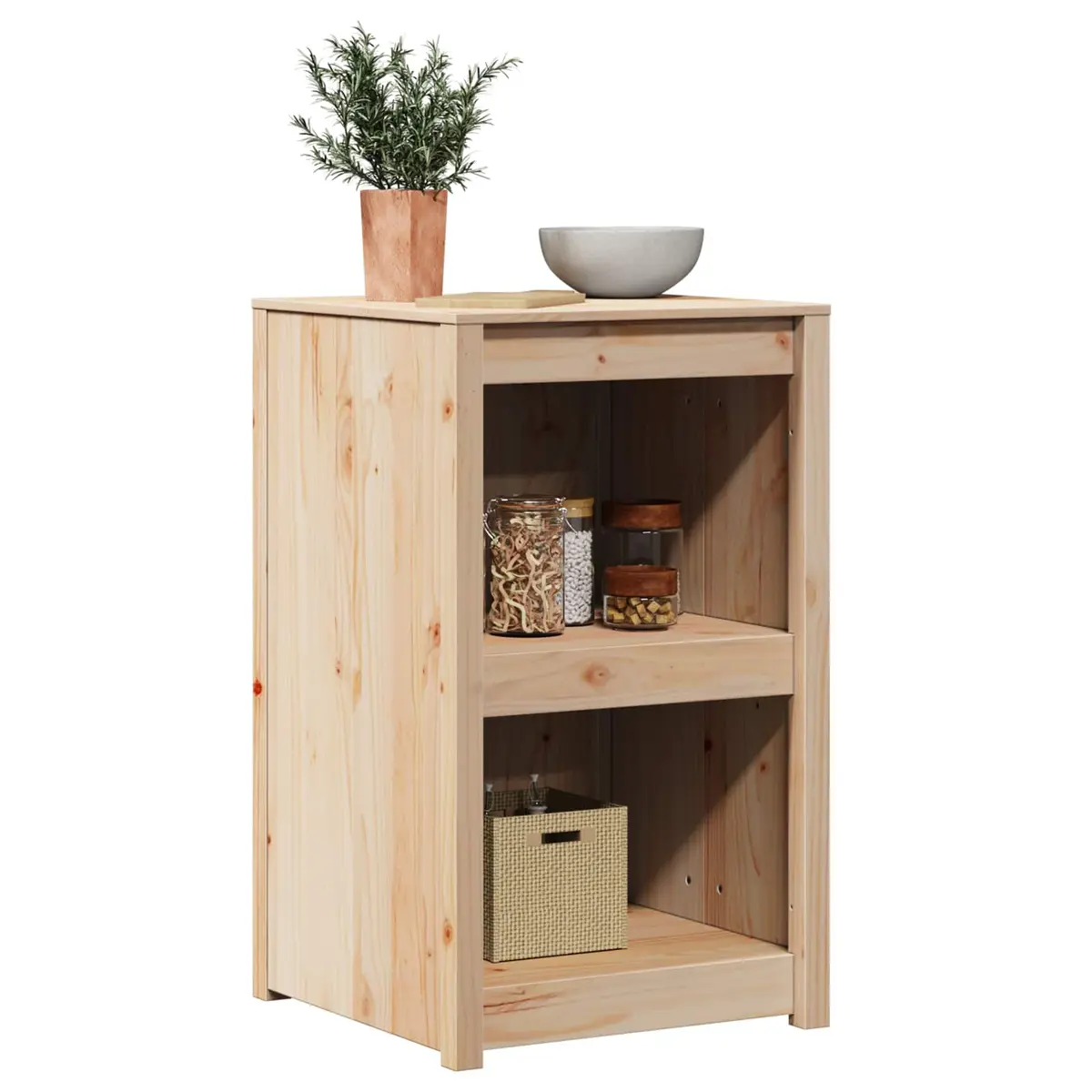Brown Oak Kitchen Cabinet with Shelf Organiser