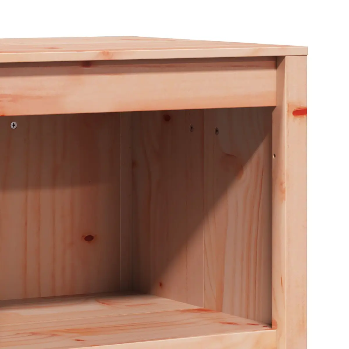 Brown Oak Kitchen Cabinet with Solid Pine Wood Shelving