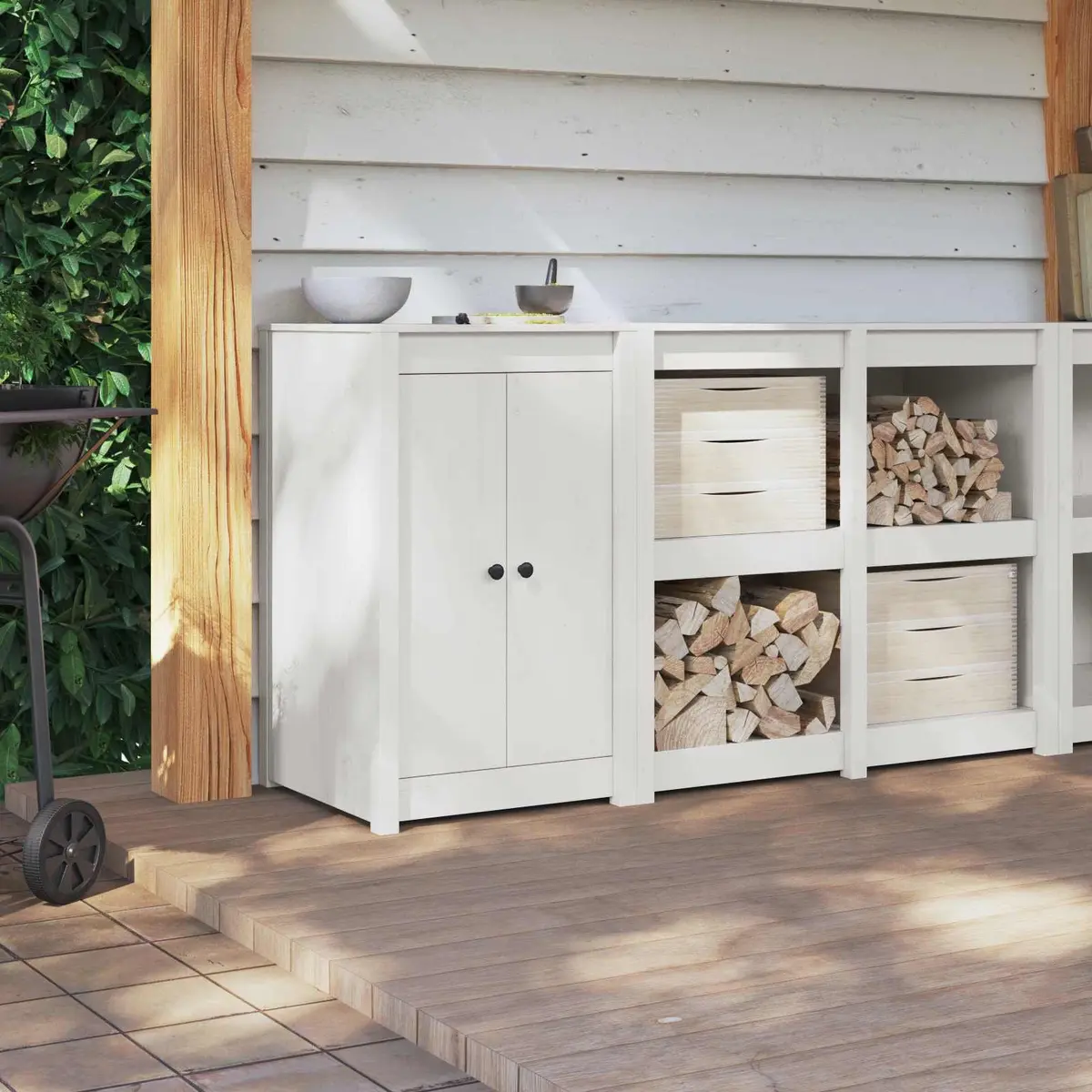 Solid Pine White Kitchen Cabinet Door 50 x 82 cm